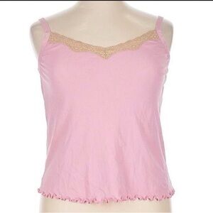 Lane Bryant Pink Lace-Trim Cami Tank